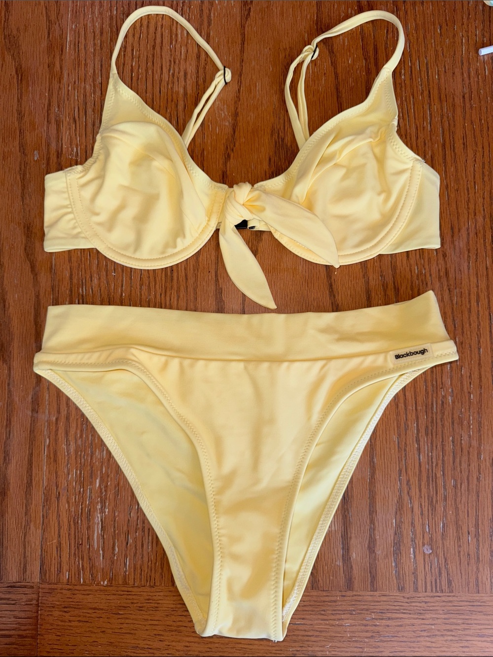 Blackbough Yellow Tie-Front Bikini Set